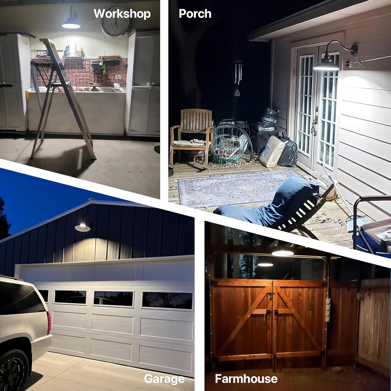 HYPERLITE Gooseneck Barn Light 12inch - 50W/40W/30W Selectable - 3000K/4000K/5000K Switchable IP65 Gooseneck Wall Sconce - 360° Rotation Barn Light Sconce Outdoor for Porch Farmhouse Garage