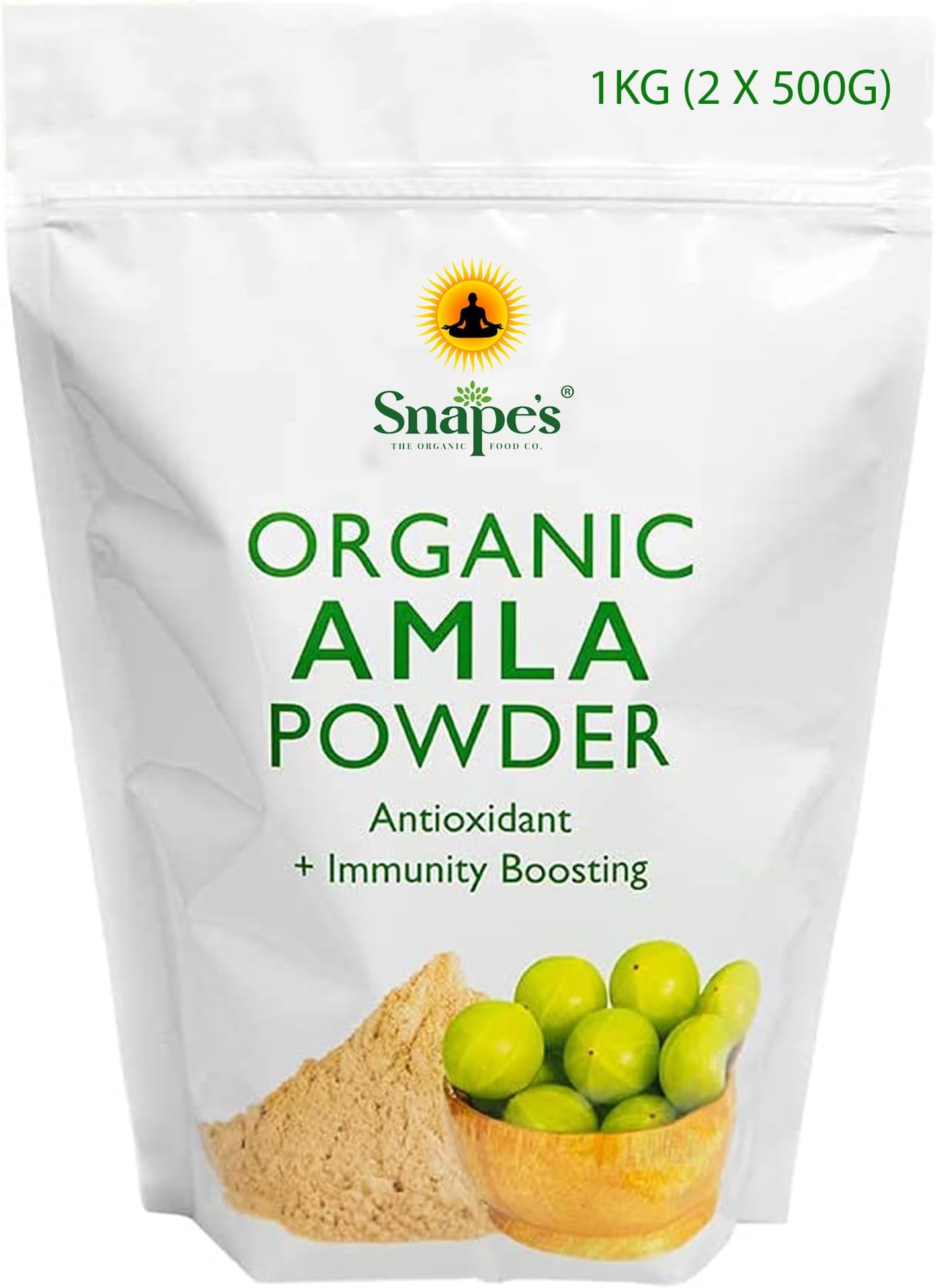Organic Amla Powder 1KG - 2 x 500g Pouches
