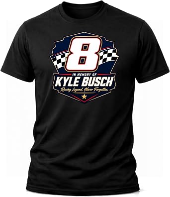 Kyle B Memorial Racing Shirt, Number 8 Racing Legend Tribute Tee, Never Forgotten Motorsports Fan Shirt, Black Graphic T Shirt