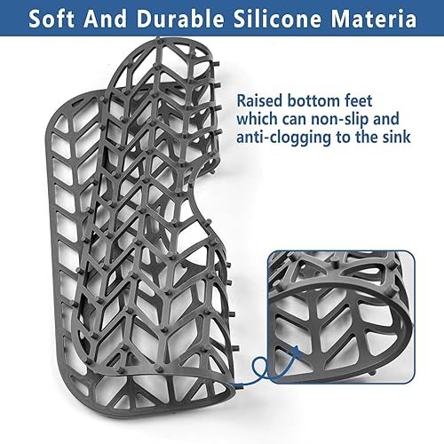 Miniatura 10 de AWOKE - Protectores para fregadero de cocina, tapete de fregadero de 12.25 x 11.5 pulgadas, resistente al calor, de silicona, fácil de limpiar, para