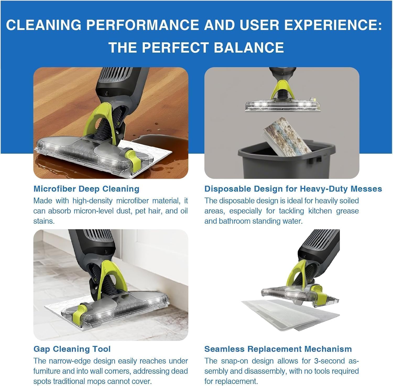 Replacement Mop Pads, Disposable Hard Floor Pad Refills, Compatible with Shark VACMOP Pro VM252 VM251 VM250 VM200 VC205 QM250 VM190 VM200P12 VMP30 for use on All Sealed Floors (20-PCS)