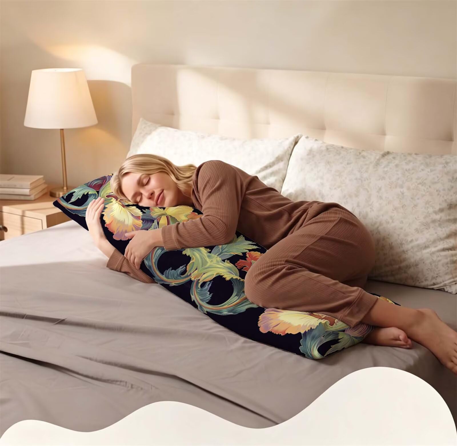 Nordic-17 Federe Cuscino Letto 50 x 150 cm, Cuscini per Divano Lino, | Doppia Faccia Stampa, Plain-2 Fodera per Cuscino Decorativa, con Cerniera, Cuscino per Dormire Sul Fianco j-32