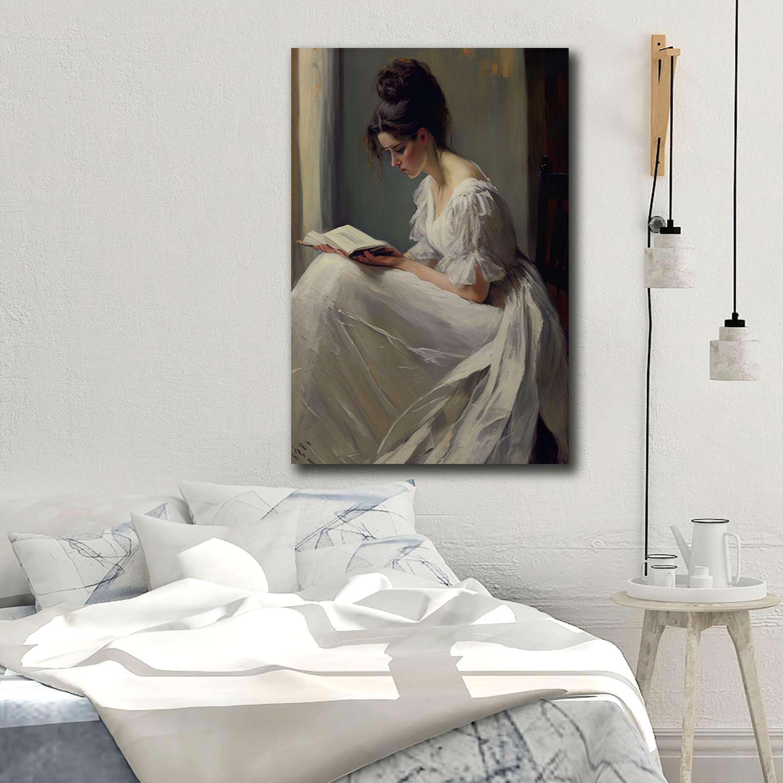Amazon.com: SFXLUCART Poster Wall Art Print Woman Reading Vintage