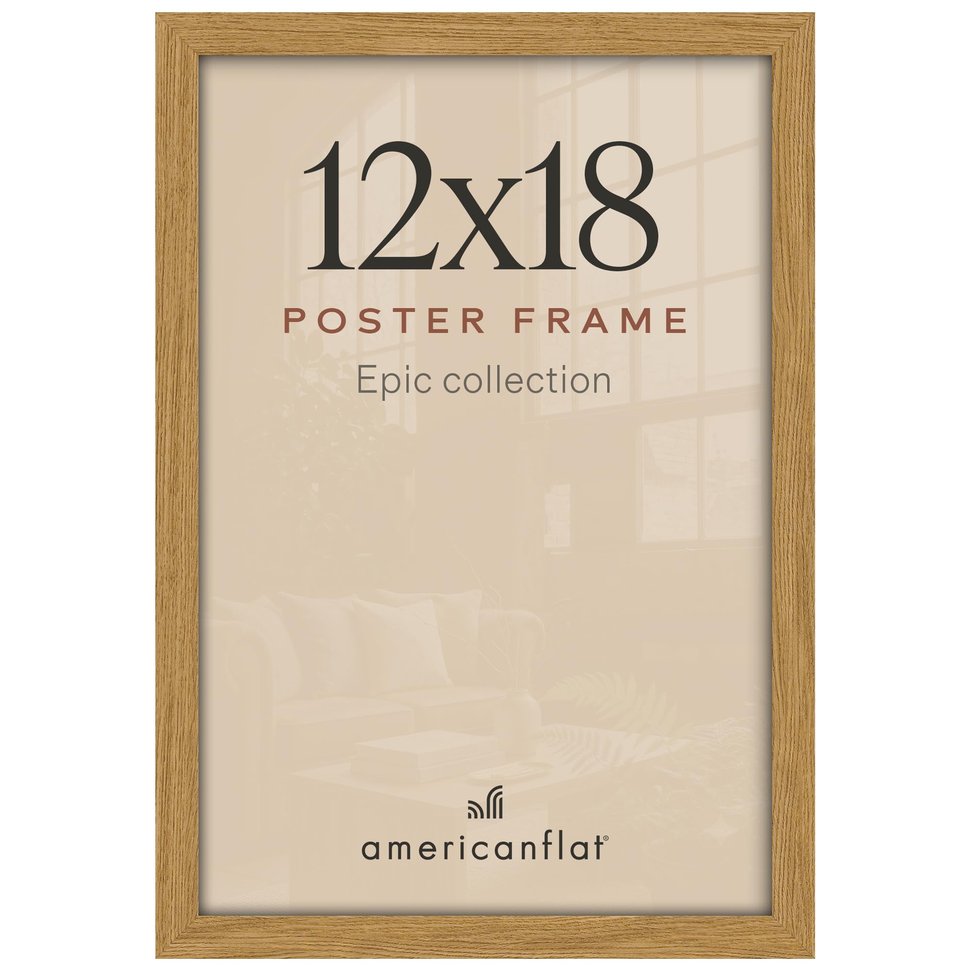 Americanflat 12x18 Poster Frame - Engineered Wood - Dark Oak
