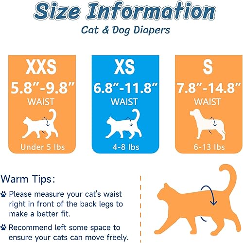 Miniatura 13 de Pet Soft Disposable Cat Diapers - Female Dog Diapers for Cats & Dogs in Heat Period or Urine Incontinence, Doggie Diapers Ultra Absorbent Leak-Proof