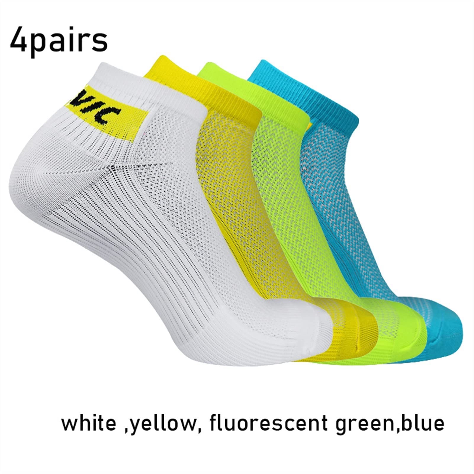 4 Pares de Equipo Ciclismo Calcetines Deportivos Hombres y Mujeres Bicicleta al Aire Libre Correr Calcetines de Carreras cómodas Calcetines Transpirables