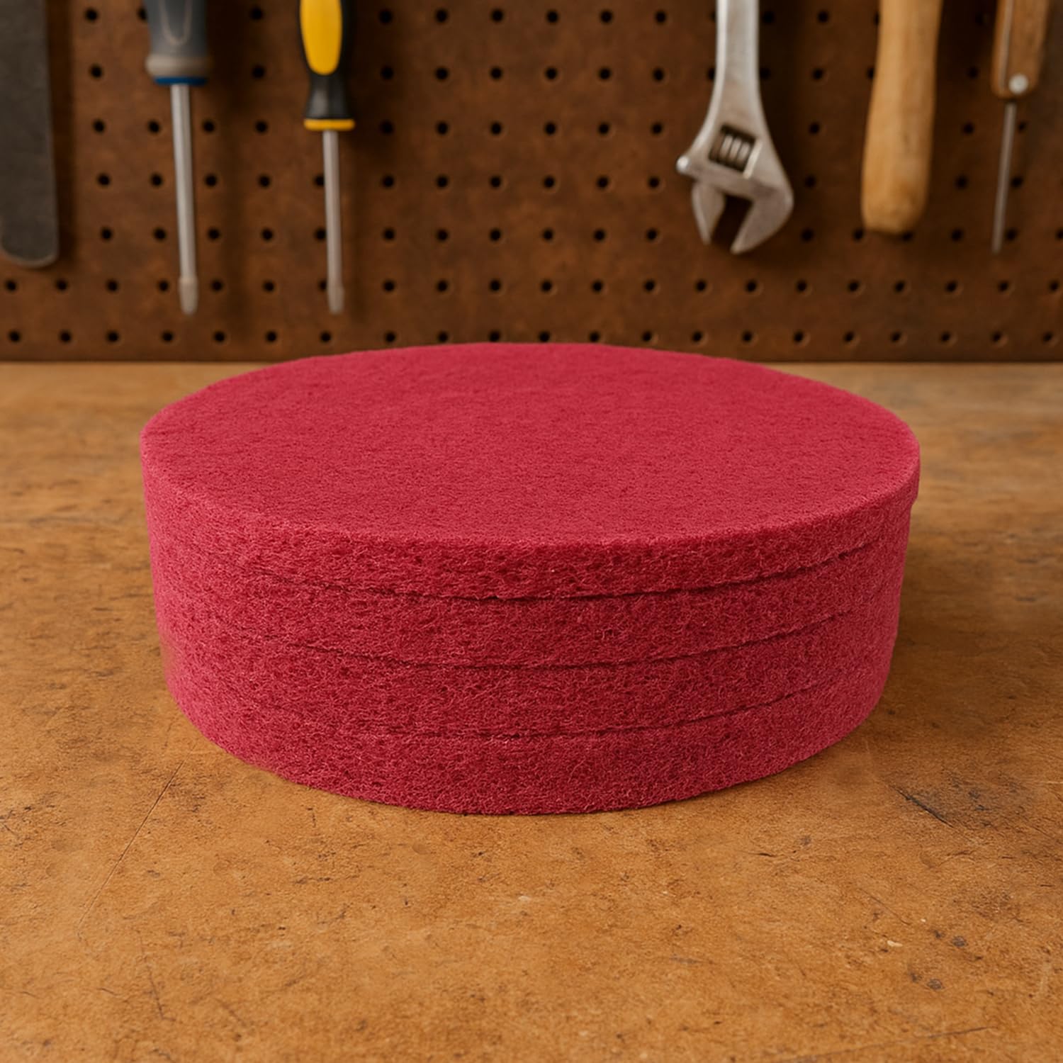 5 almohadillas para suelo de 406 mm, 25 mm de grosor, color rojo – para máquina de fregado Nadelfix, máquina de limpieza de suelos
