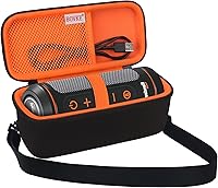 Vista 9 de BOVKE Funda de transporte para Bushnell Wingman 2/Bushnell Wingman Golf GPS Bluetooth altavoz, bolsillo de malla adicional para cables de carga