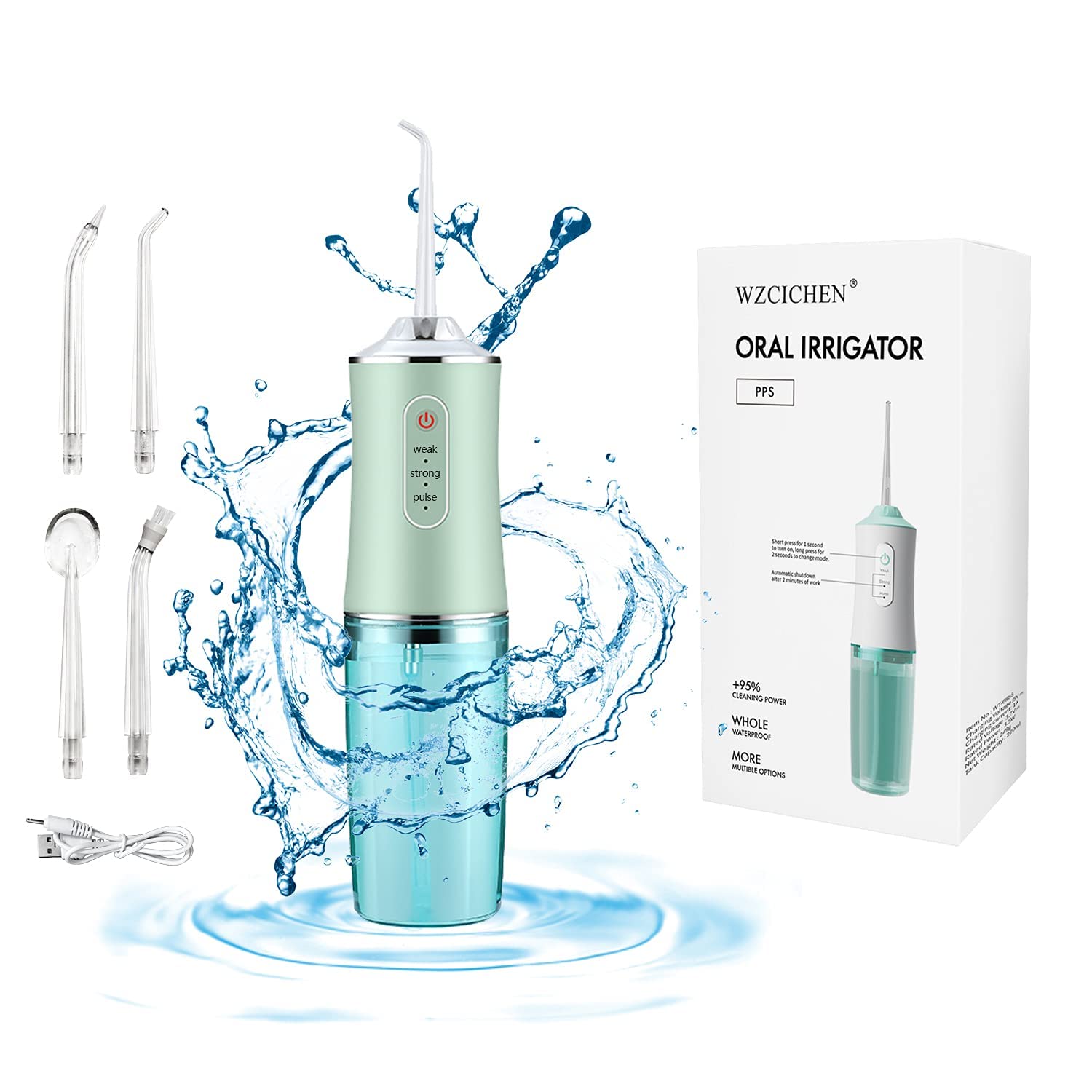 Water Flosser, USB Rechargeable Cordless Oral Irrigator, 3 Modes for Deep Cleaning, Portable Dental Care, Waterproof, for Travel & Home Use
