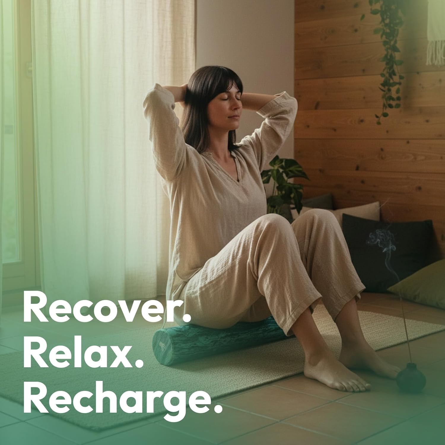 Soft Density Foam Roller 36" x 6" – Low Density Physical Therapy Roller for Exercise, Pilates, Yoga, Gentle Massage & Muscle Recovery – Green Marbled Round - Image 5