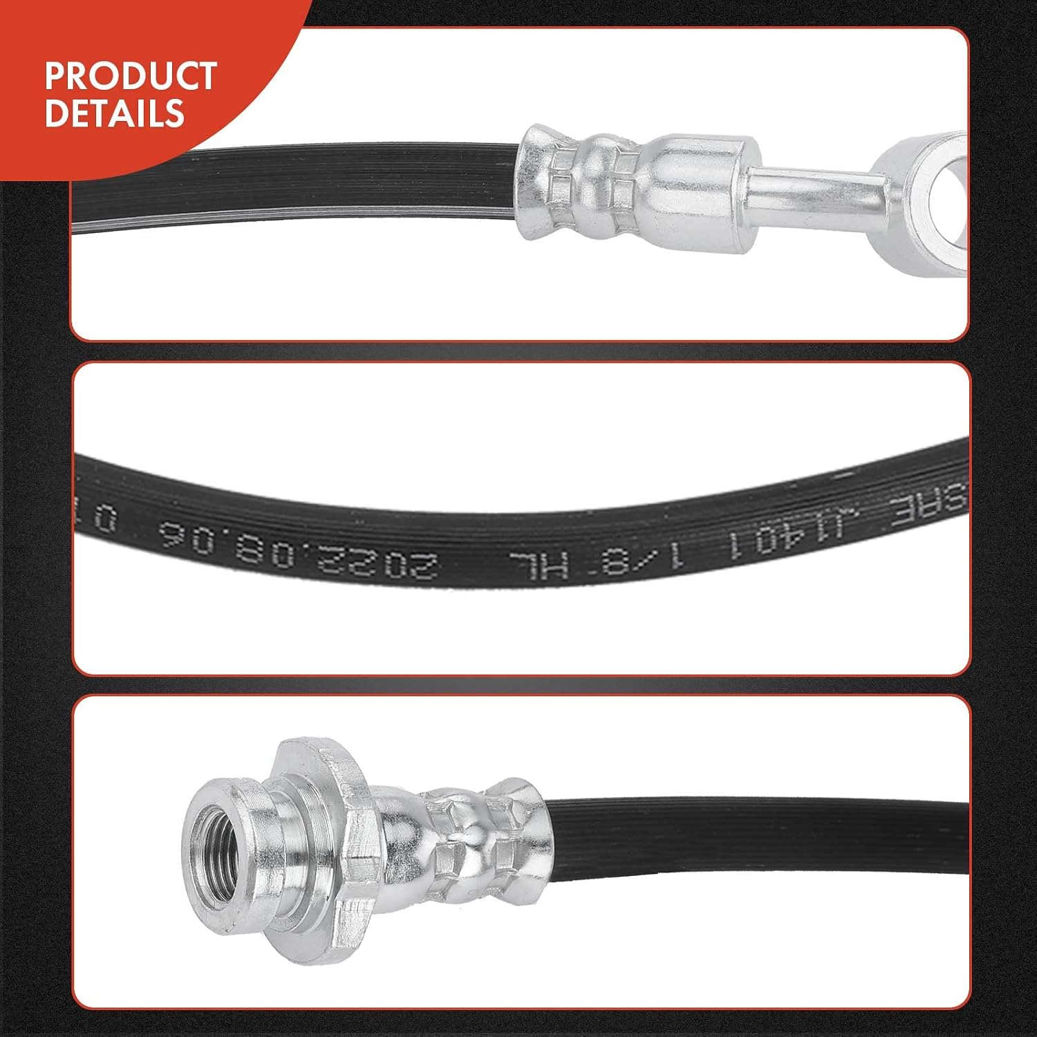 A-Premium Front Driver and Passenger Brake Hydraulic Hose Compatible with Nissan Models - Frontier 1998 1999 2000 2001 2.4L, RWD - Replace# 462108B4009(Pack of 2)