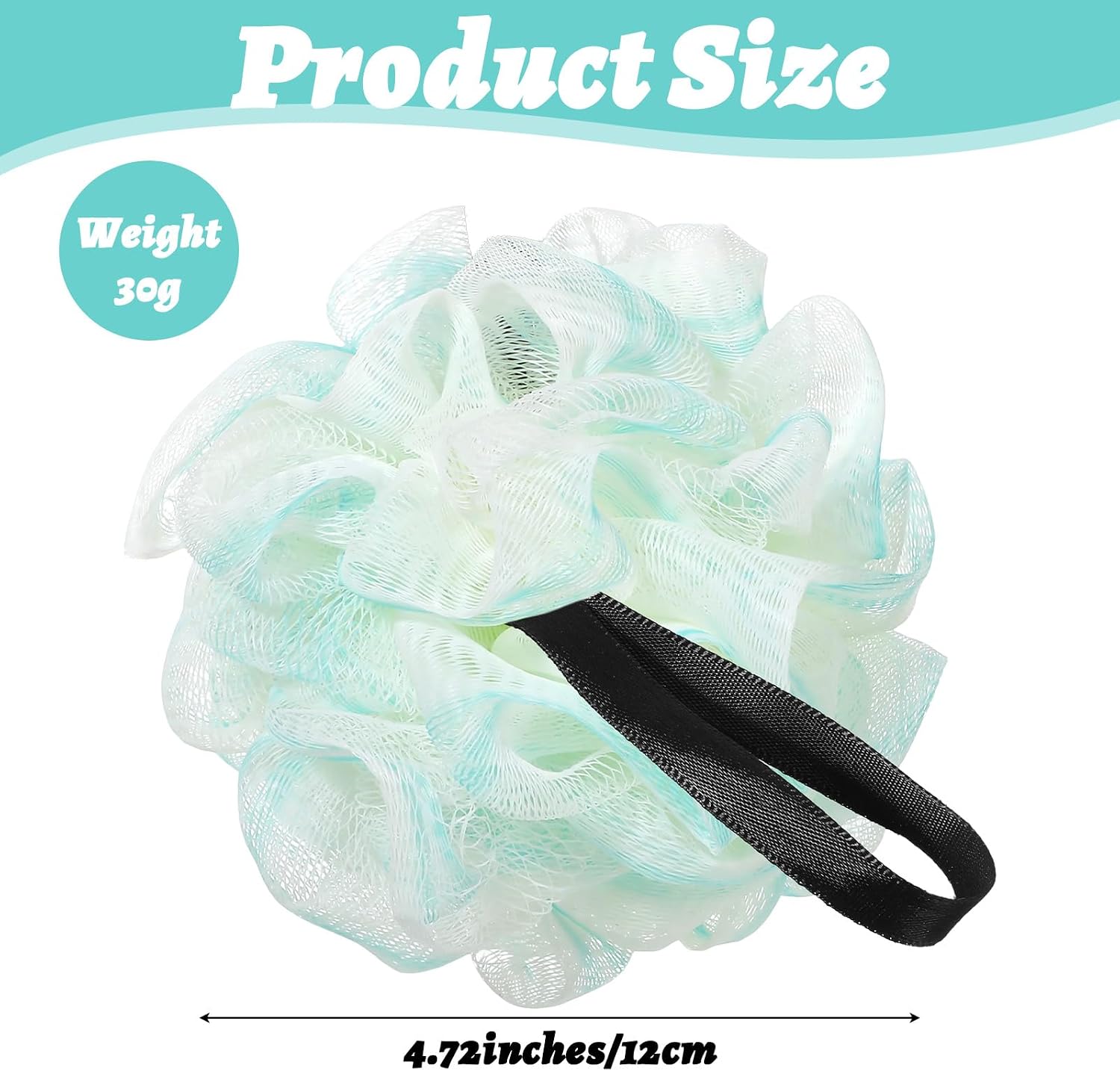 30pcs Shower Loofah Bulk Bath Sponge Pouf Ball Bulk Travel Size Mesh Puff for Body Wash Exfoliating Scrubber Travel Loofah Bath Scrubbie for Women Men Full Cleanse Beauty Bathing Accessories