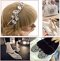 Vista 6 de 50 diamantes de imitación para coser, formas mixtas, diamantes de imitación de cristal para coser en gemas de cristal, parte trasera plana mental