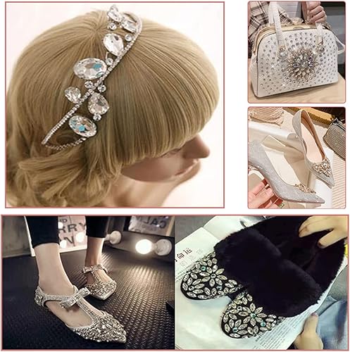 Miniatura 6 de 50 PCS Sew on Rhinestones Mixed Shapes Glass Rhinestones Sew on Crystal Gems Mental Flatback with Gold Claw for Jewelry Crafts Clothes DIY Craft