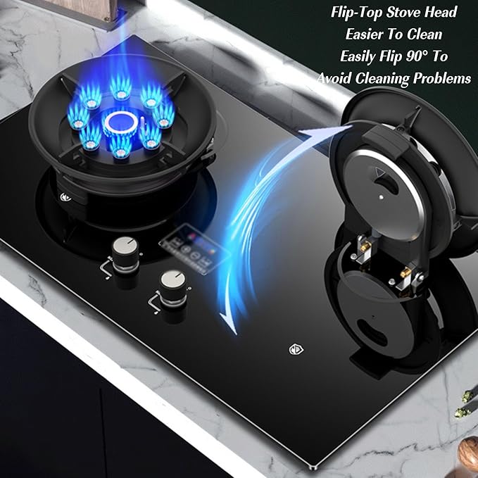 Estufa de Gas de 2 Puestos 75 cm con Protección de Llama miniatura 3