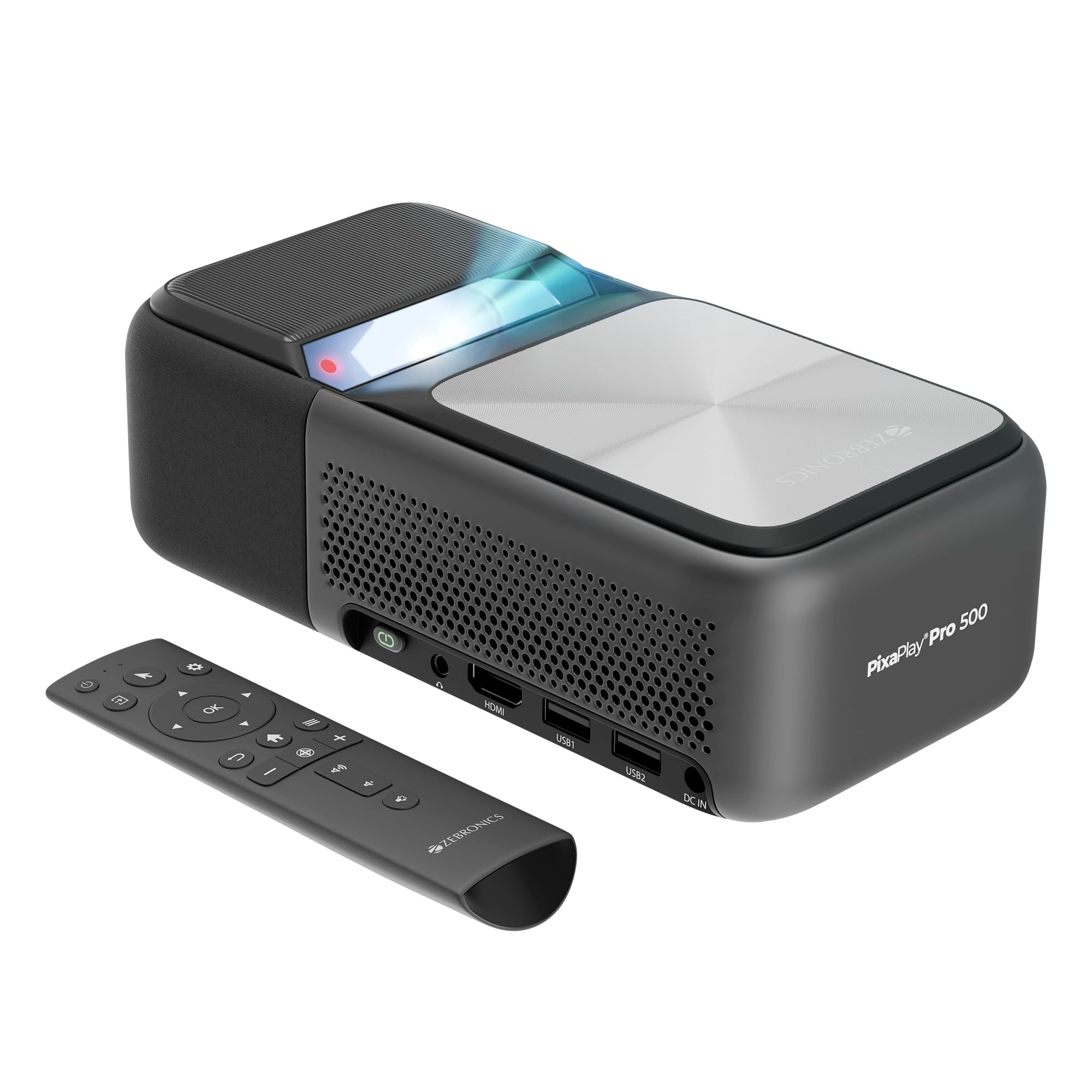 ZEBRONICS PIXAPLAY PRO 500, Ultra Short Throw, Smart Projector, 12500 Lumens, 90 Inch Screen Size, Electronic Focus, Android, Air Mouse, Built-in Speaker, Bluetooth, HDMI, WiFi, 1080p, Miracast-image-7