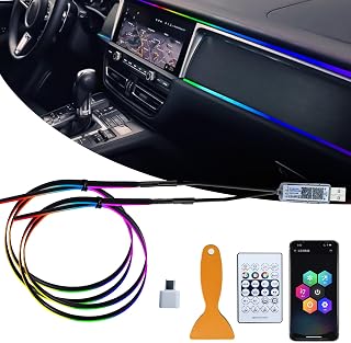 Akrylmiljöbelysning bil LED innerbelysning, 2-i-1 110 cm 35 cm 168 lysdioder RGB LED