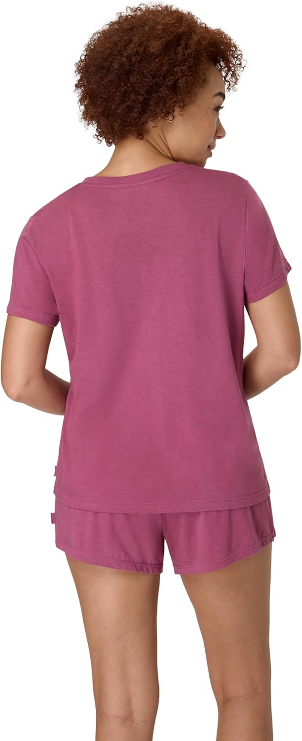 Hanes womens Pajamas Set, Originals Supersoft Sleepwear for Women, V-neck T-shirt & Sleep Shorts Loungewear Set - Image 2