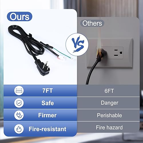 Miniatura 6 de Cable de alimentación para refrigerador 3903-001003 3903-000519 actualizado 2025 para Samsung, compatible con RH29H8000SR/AA-00, RF261BEAEWW/AA-01,