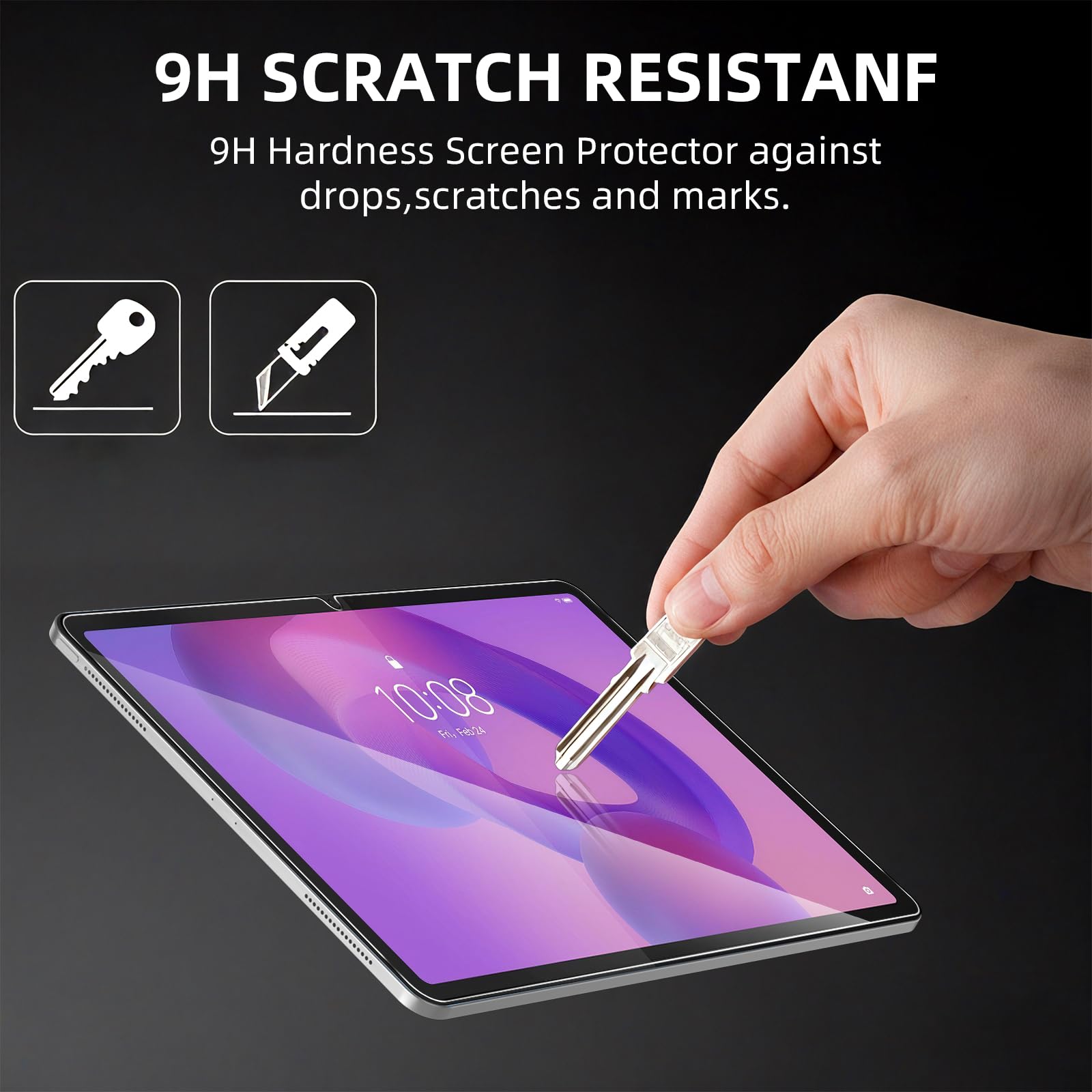 Coiwxmoi Szkło hartowane [2 sztuki] do Lenovo Idea Tab Pro/Yoga Tab Plus 2025 / Tab P12 2023 (12,7"), folia ochronna na ekran, 9 godzin jasności HD, odporna na zarysowania