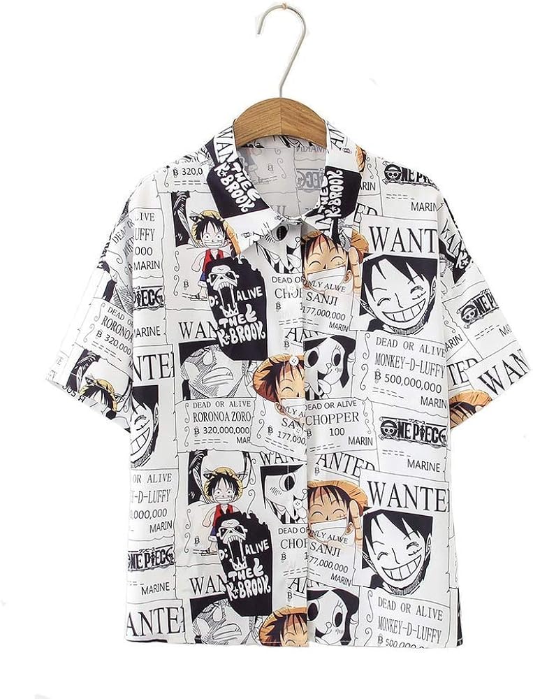 Buy Anime One Piece Print Shirt Button 