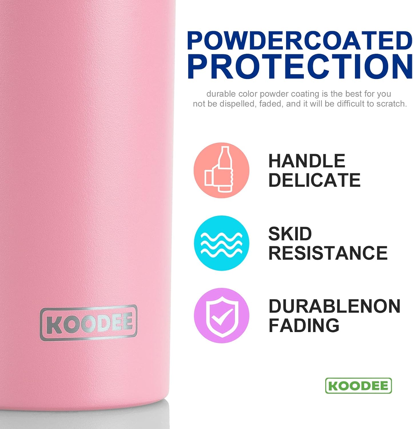 koodee 20 oz Stainless Steel Skinny Tumblers (4 Pack) Double Wall Insulated Water Tumbler Cup with Lids, Straws and Straw Brushes (Teal/Purple/Pink/Black) - Image 3