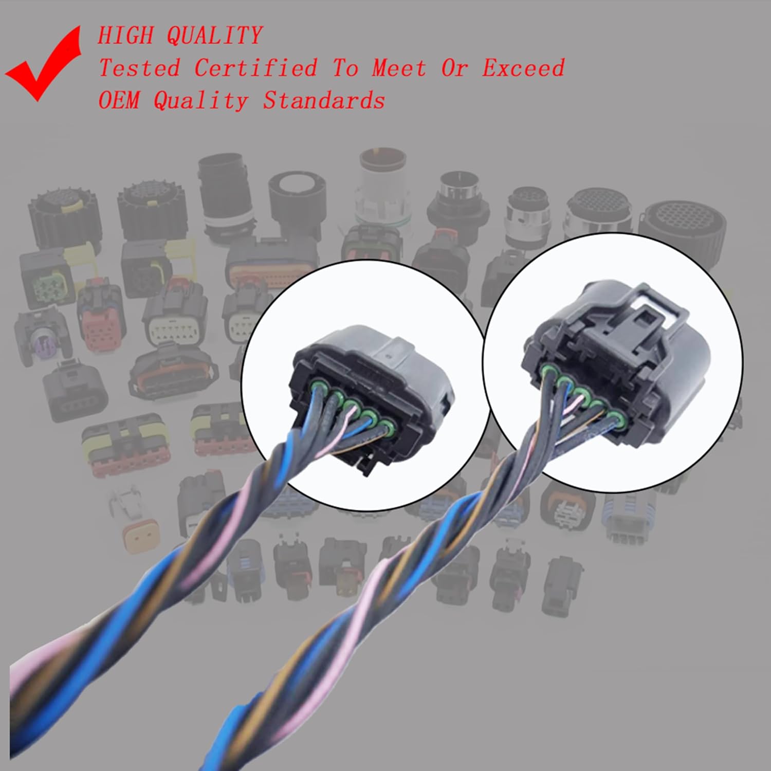 Air Injection Pump Check Valve Harness Connector Plug Replacement for Lexus LX570 08-19,for Toyota Land Cruiser 08-21,Sequoia 08-20,Tundra 11-20,5.7L V8 Petrol 119137 911-643 25701-38064 25701-38060