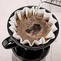 Vista 7 de EUSOAR Filtros de café de una sola porción, 1-2 tazas, paquete de 200 unidades, color blanco, desechables, sin blanquear, filtros de café por goteo