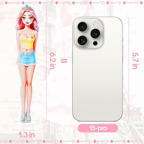 Miniatura 4 de PainZieteg Muñecas de vestir magnéticas, muñecas de papel de princesa magnéticas, muñecas de vestir magnéticas para niñas de 4 a 7 años de edad,