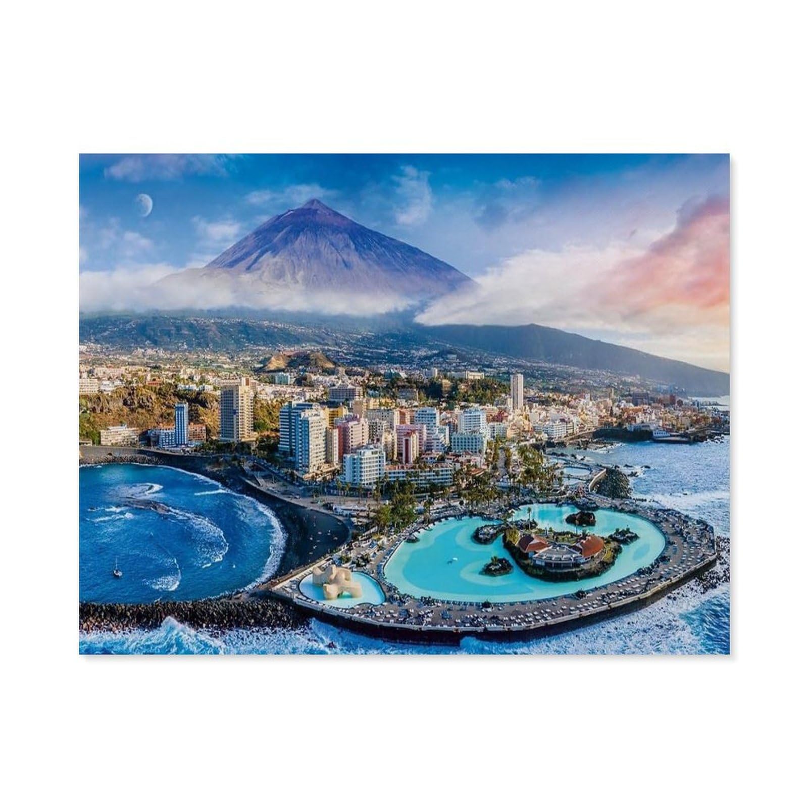 GSBRSNTS DIY Oil Painting Paint by Number Kit,View of Tenerife, Spain,DIY Painting by Number Kits Oil Paint Drawing Canvas Home Decor Gift(50x60cm-D45 — image 1