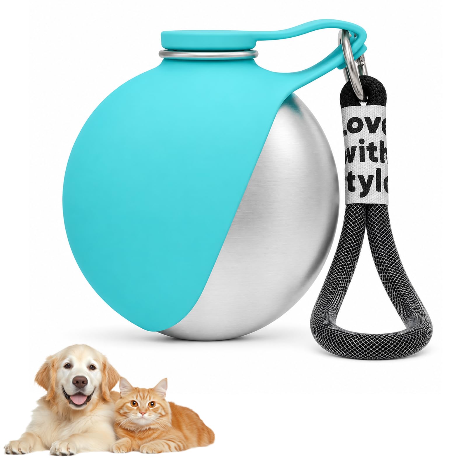 Gourde portable pour animal de compagnie en acier inoxydable fini les fuites d'eau