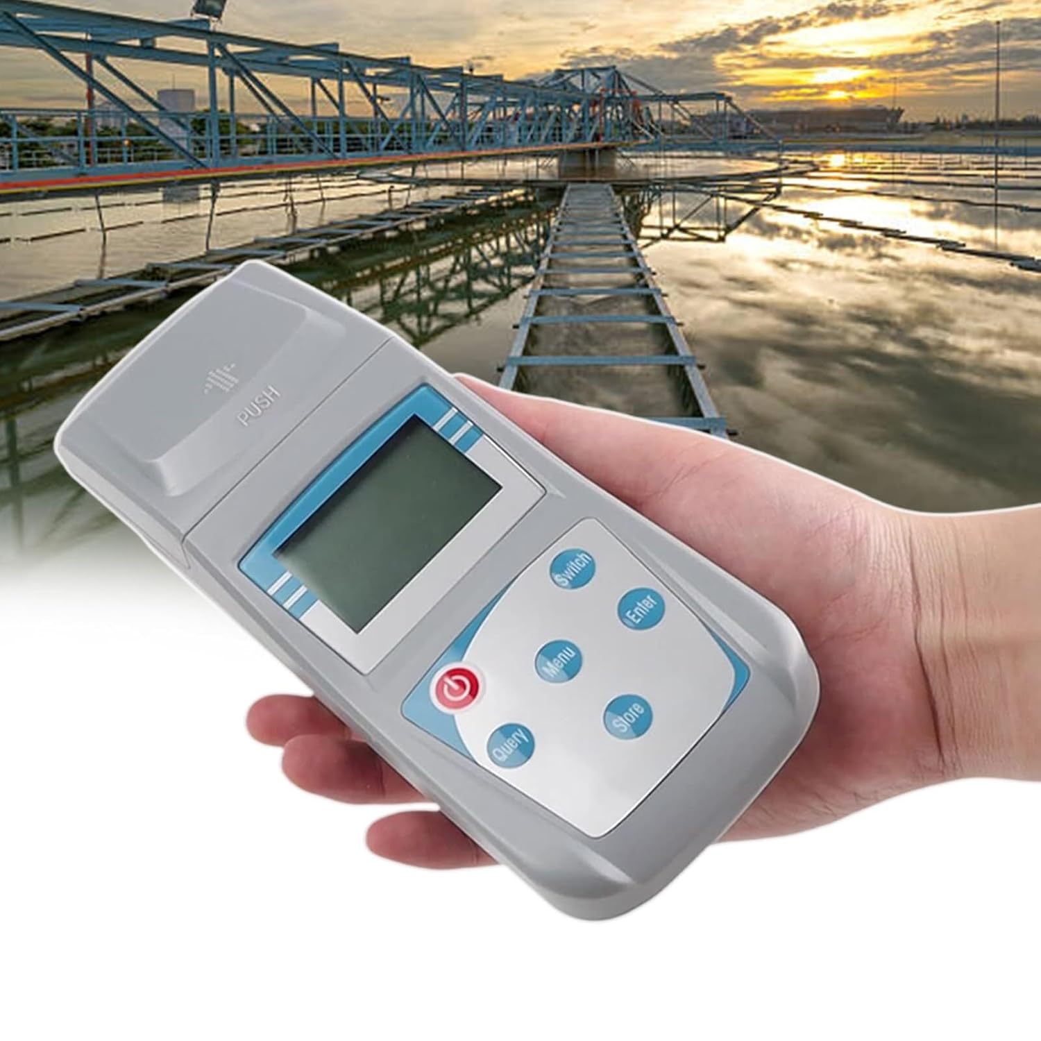 Digital Display Turbidity Meter Kit, with 3 Pcs Glass Sample Vials, Measuring Range 0-1000 NTU, for Wine Industry, Paper Mills, Swimming Pools