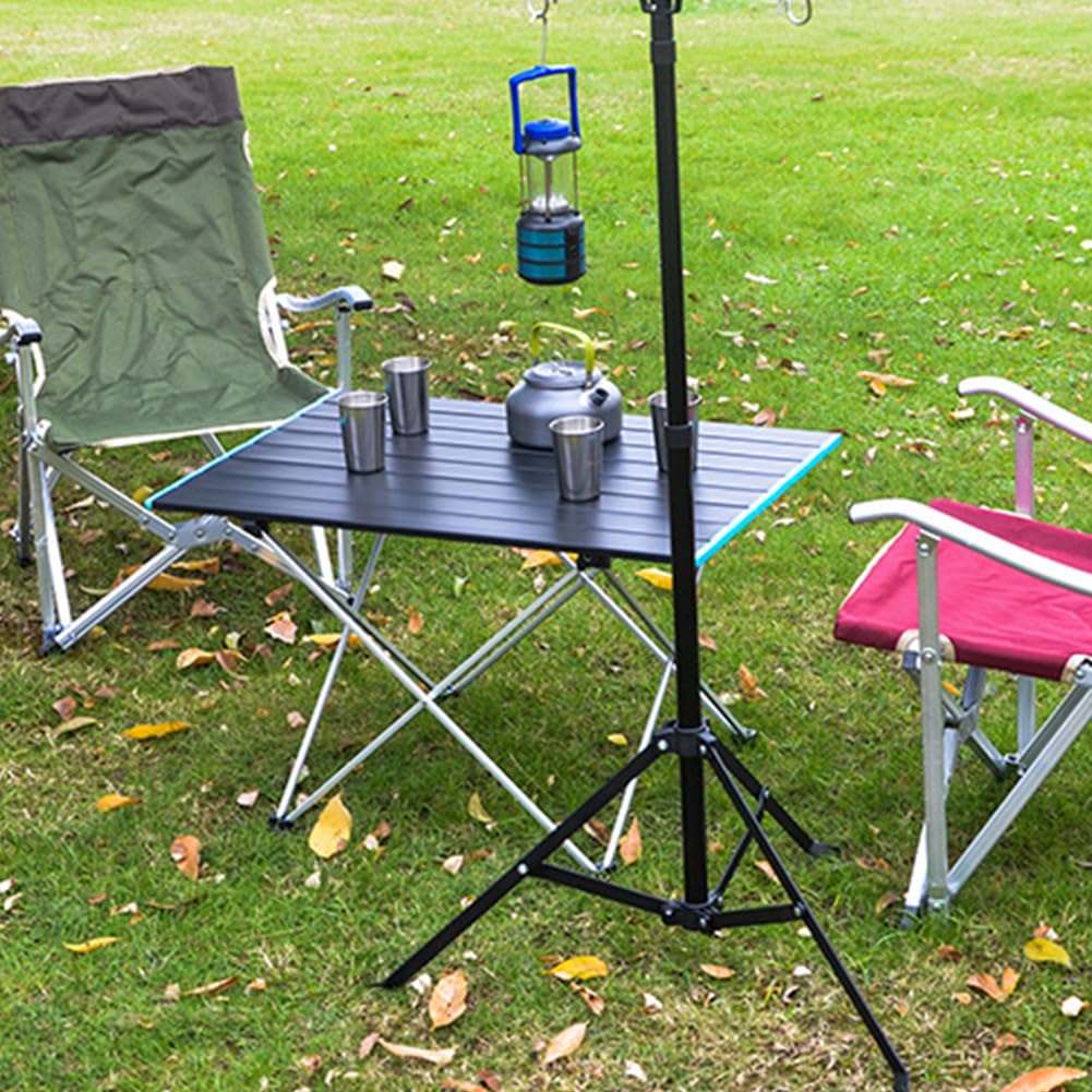 Tavolo da Campeggio Pieghevole Leggero con Piano D'appoggio in Alluminio, Tavolo da Picnic Arrotolabile Portatile per Campeggio, Escursionismo, Pesca, Barbecue