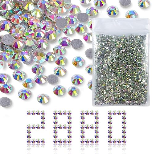 Miniatura 8 de Esmalte de uñas con cristales AB redondos para manualidades.