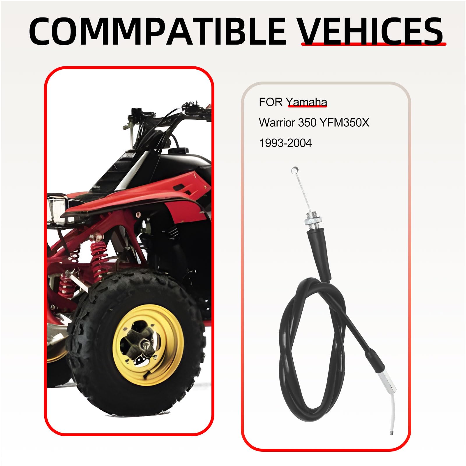 Amazon.com: Throttle Cable Compatible with Yamaha Warrior 350