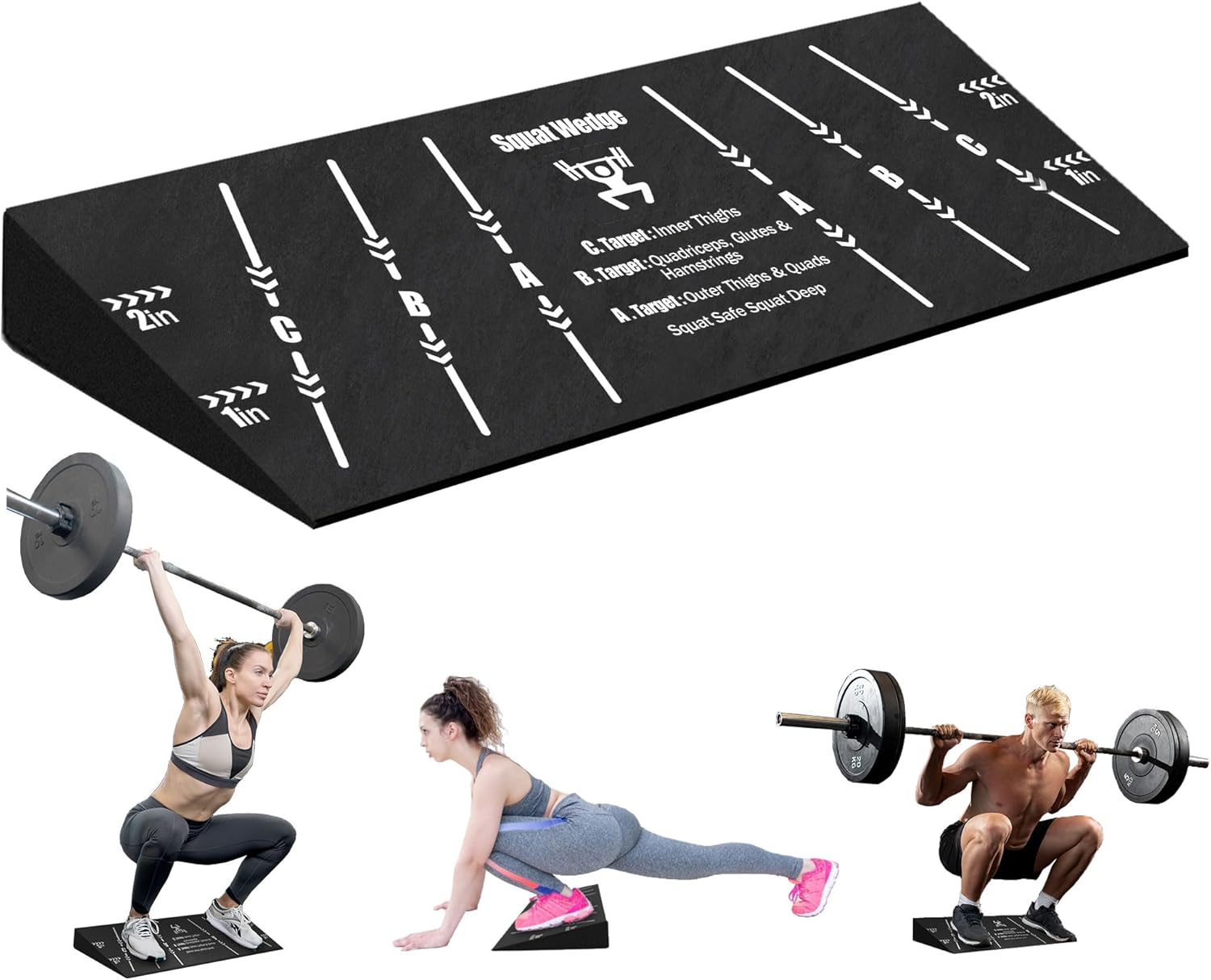 Squat Wedge Block One Piece: Heel Elevated Slant Board for Squats Weightliting Home Gym Squat Wedge