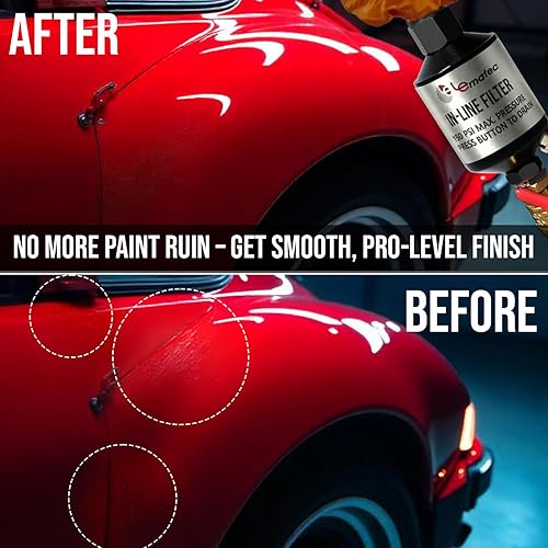 Miniatura 4 de LE LEMATEC Separador de Agua del Compresor de Aire - Trampa de Humedad en Línea de 1/4 NPT, Secador de Aire para Herramientas Neumáticas, Pistola de