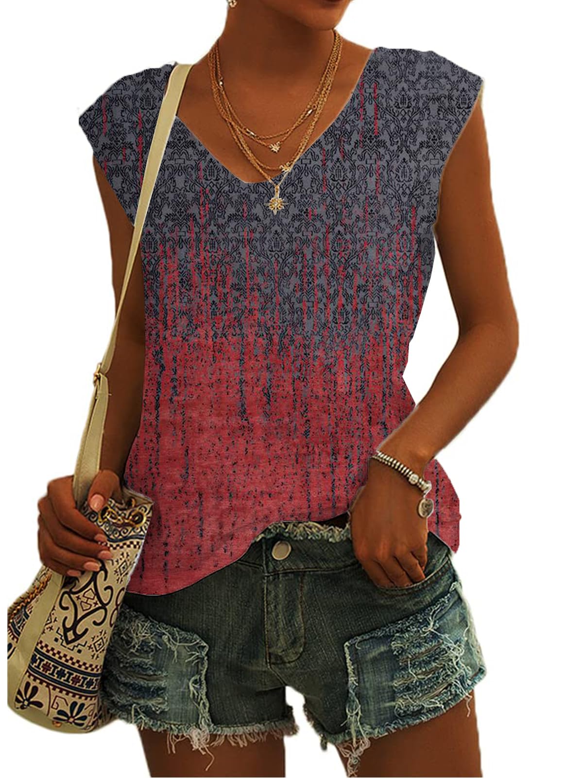 Eniloyal Tshirt Damen Sommer V Ausschnitt T-Shirts Locker Kurzarm Shirts Oberteile Mit Flügelärmeln