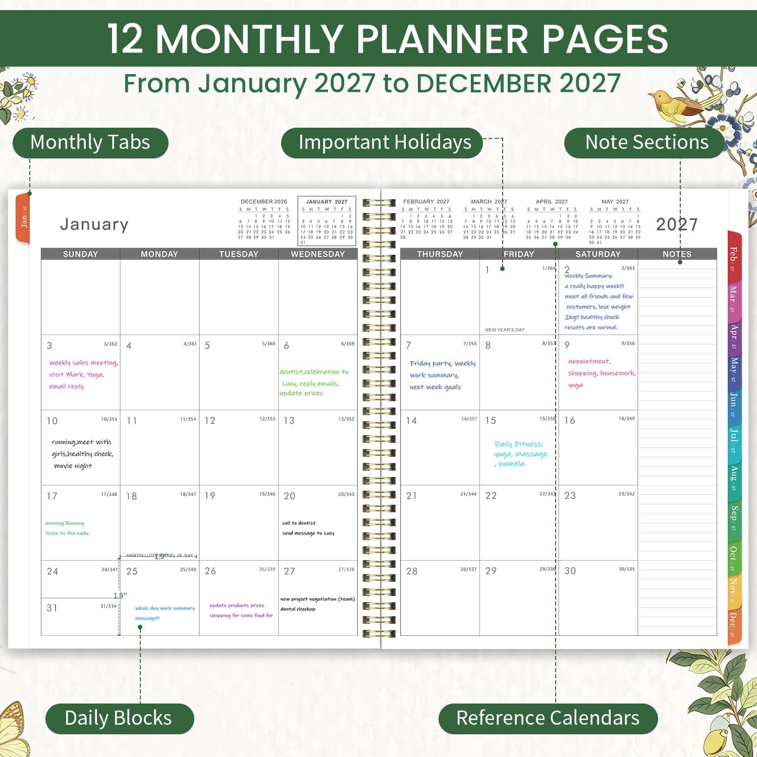 2027 Planner - 2027 Monthly Planner, 2027 Calendar Planner with Tabs image 4
