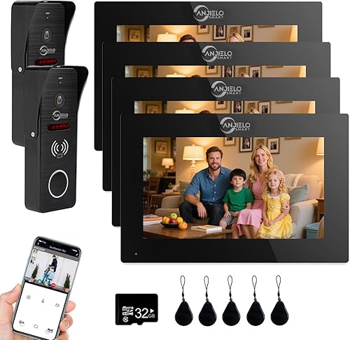 Miniatura 13 de TUYA - Sistema de intercomunicación de timbre de video con cable, cámara HD 1080P, monitor de 7 pulgadas, cámara de puerta de entrada TUYA, WiFi,