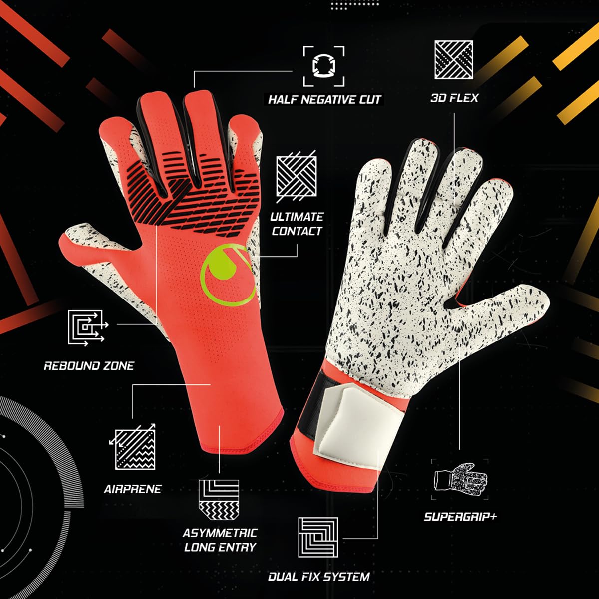uhlsport FM Zne Supergrip+ Hn - Guanti da Portiere di Calcio Men's