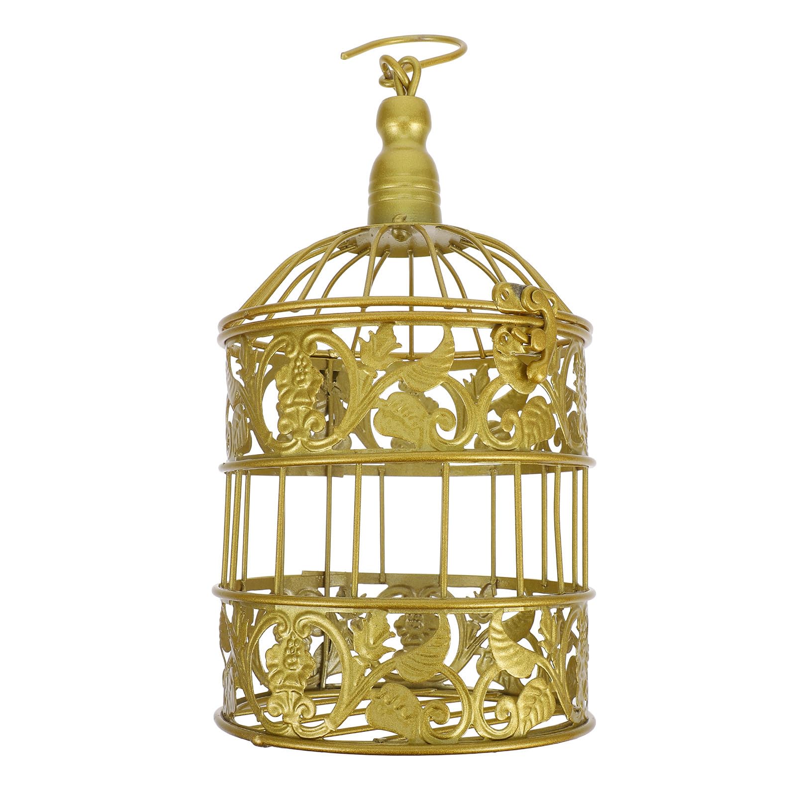 Support à gâteau mariage chic cage oiseau dorée haute finition