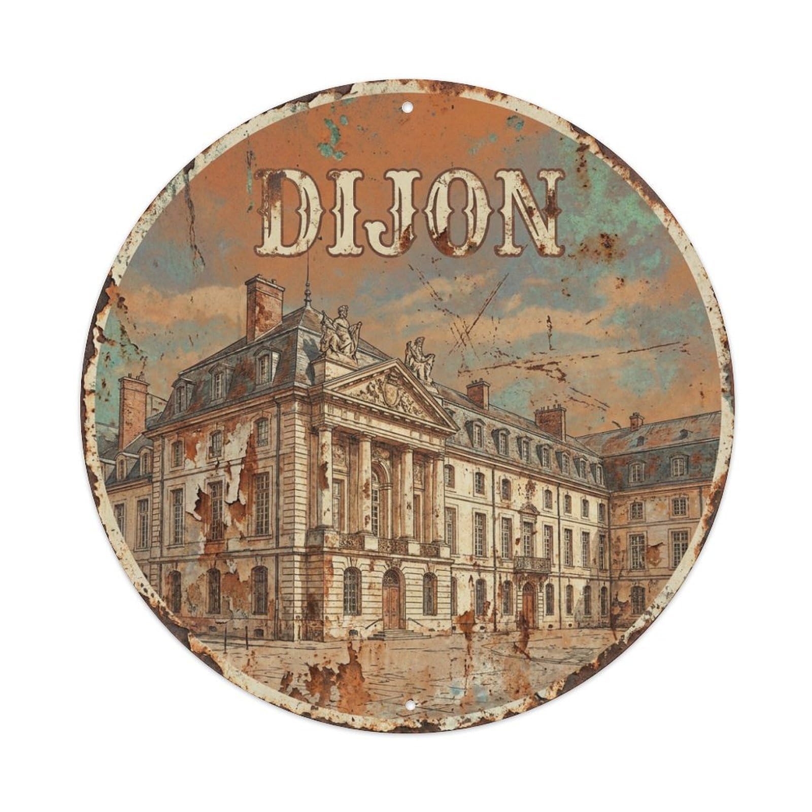 Metal Tin Sign Vintage Travel France Dijon