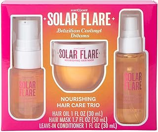 Hair and Body Fragrance Mist Trio Set, Carnival Spirit, Sun Bliss, Brazilian Caramel Dreams, 3 x 1.7 Fl Oz