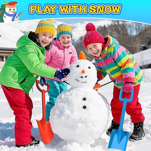 Miniatura 6 de Juego de palas de playa jumbo para niños, pala de arena de plástico ABS de mango largo de 16 pulgadas, paquete de 3 unidades de plantación de verano