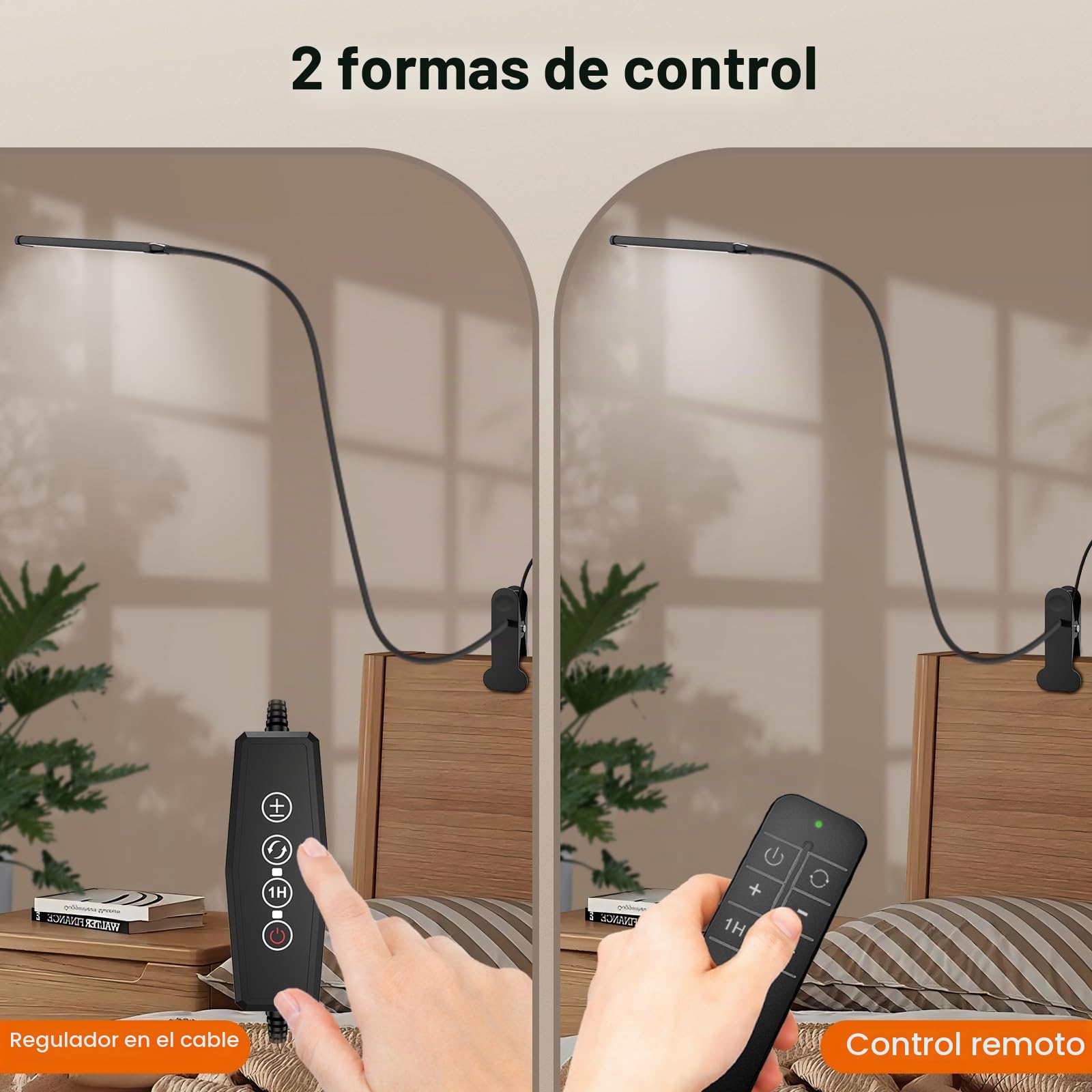 Mojimdo 77 LED Lámpara de Escritorio Regulable con Mando a Distancia [3 Modos de Color y 10 Niveles de Brillo] Cuello de Cisne Flexible de 70CM con Adaptador USB, Flexos de Pinza para Hogar