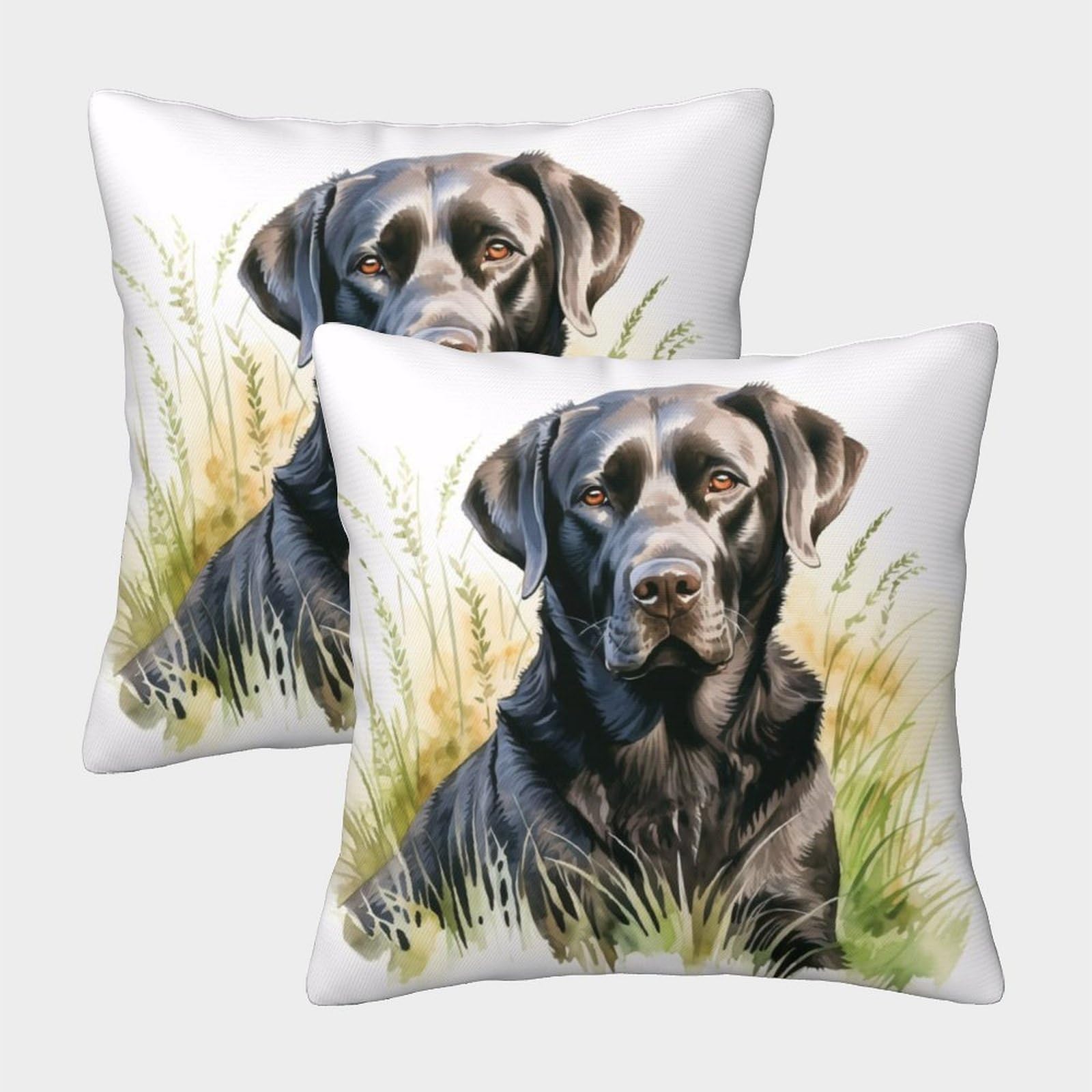 PHQAZWSXE Labrador Retriever Pillow Cases Set of 2 Cozy Pillowcases Animal Cushion Cover Zippered Decorative for Sofa Living Room Bed Home 40x40cm