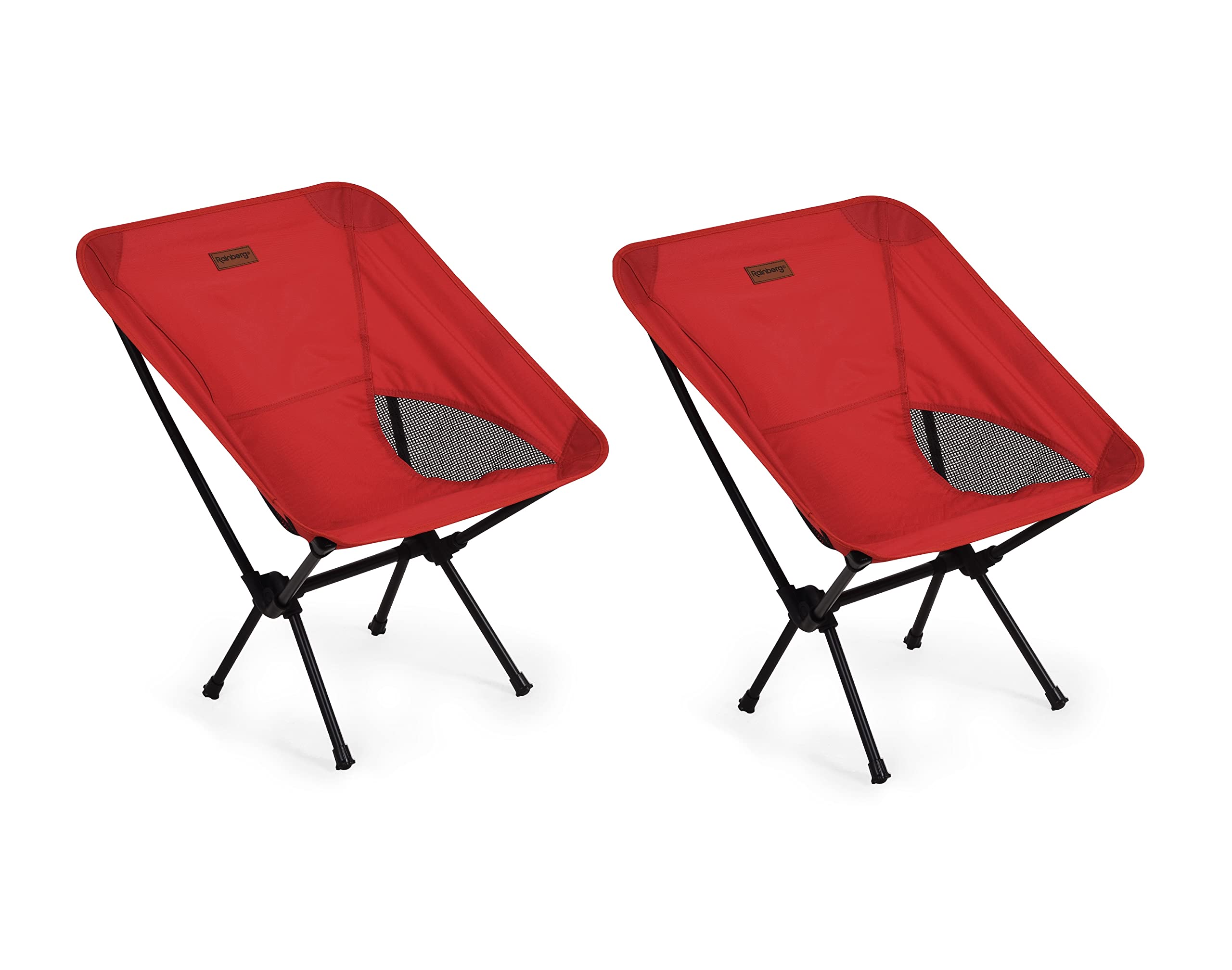 Rainberg Ultra Lightweight Camping Chair, Folding Chair, Camping Chairs for Adults, Foldable Garden Outdoor Picnic BBQ Chairs. (Pack of 2, Red)