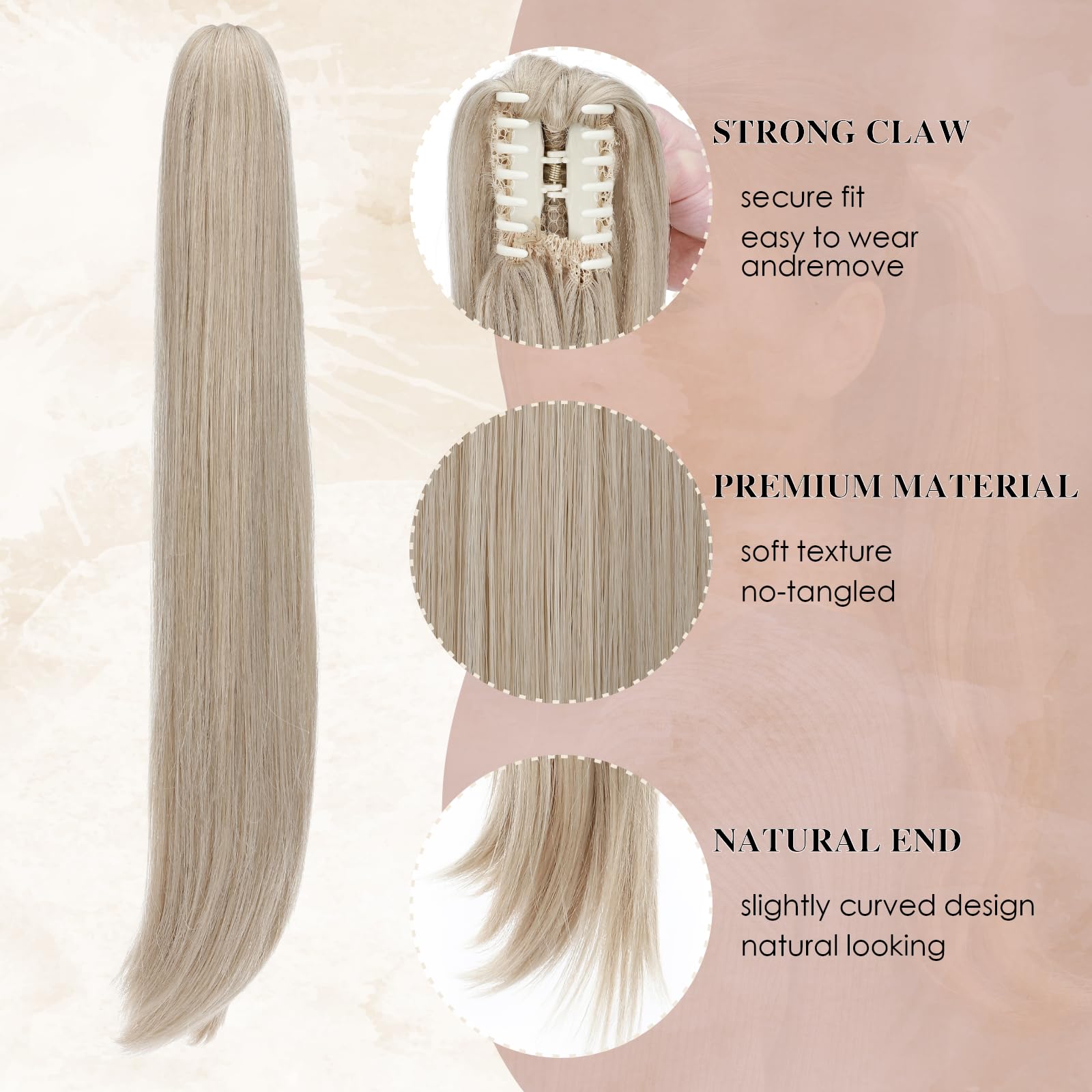 Extension De Cheveux Synthétique Queue De Cheval - Longueur 70 Cm - Blond Clair Doré - Bonnet Classique - NEUVE Avec étiquette