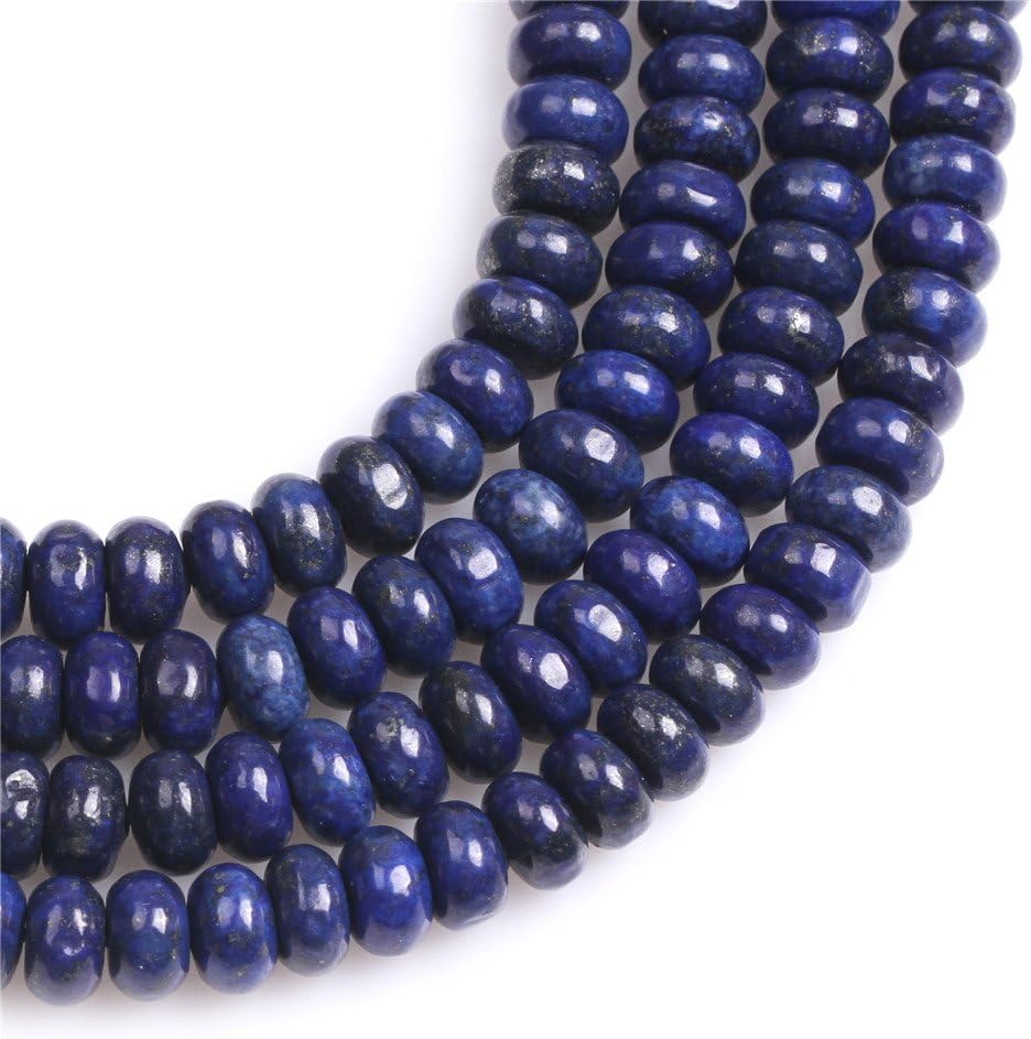 Sweet & Happy Girl's Store 5x8mm Rondell Gemstone Lapis Lazuli Beads Strand 15 Inch Jewellery Making Beads - Image 3